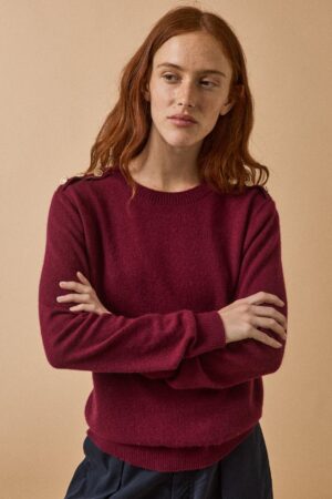 Women's sweater with button shoulders - The Cashmere Collection