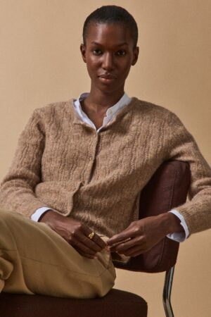 Women's kid mohair blend reversible cardigan