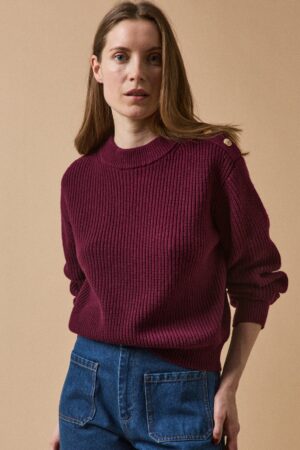 Women's ribbed RWS* wool sweater