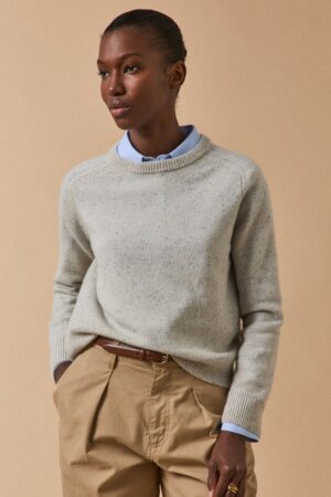 Women's speckled sweater knit with RWS* merino wool