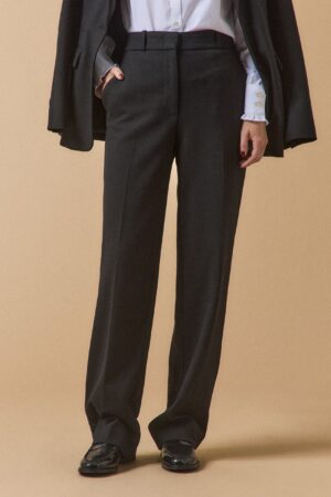 Women's plain Alma straight-leg trousers