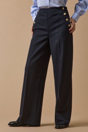 Women's wide-leg Mae sailor-top trousers with golden buttons